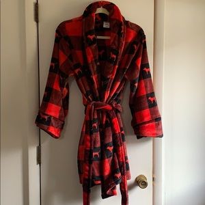 PINK buffalo check robe